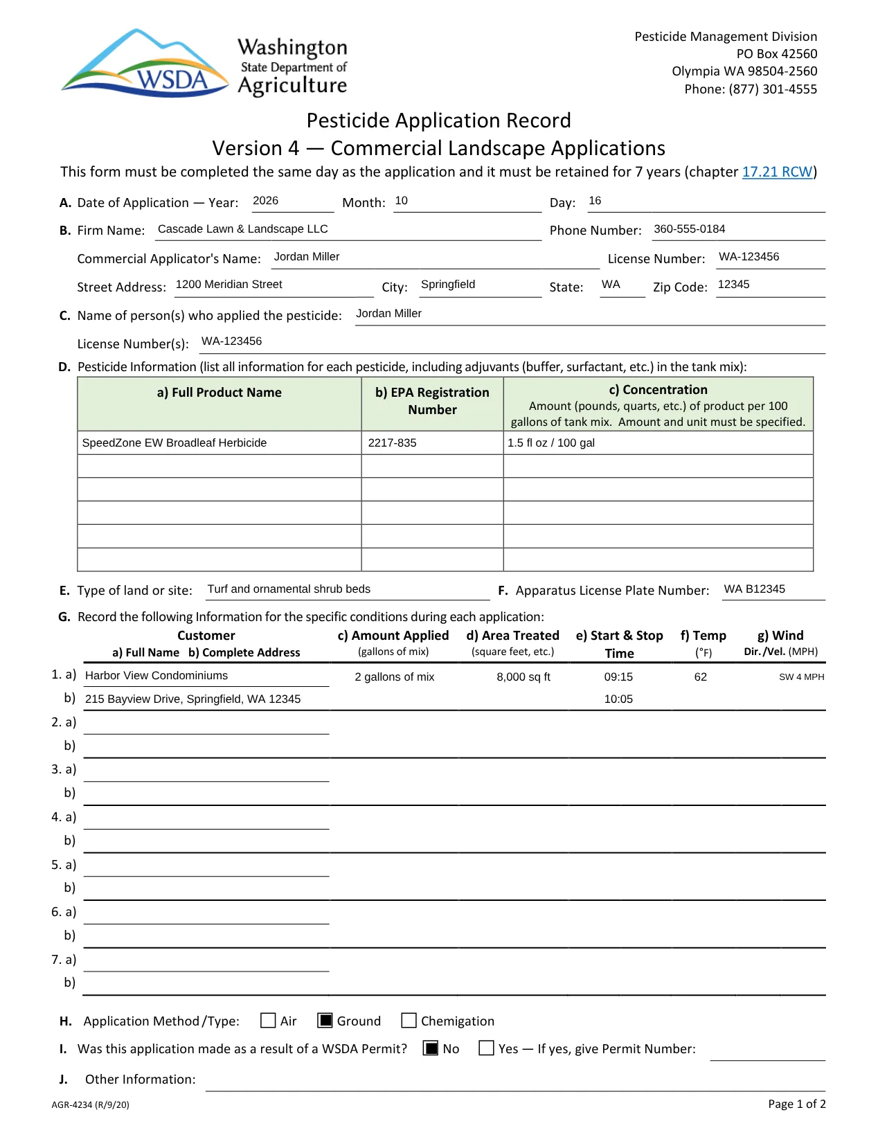 The finished Washington record, page 1